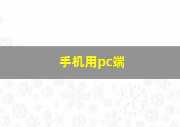 手机用pc端