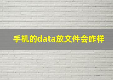 手机的data放文件会咋样