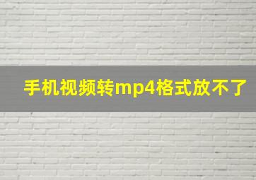 手机视频转mp4格式放不了