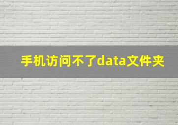 手机访问不了data文件夹