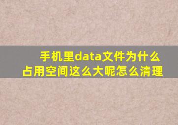 手机里data文件为什么占用空间这么大呢怎么清理