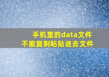 手机里的data文件不能复制粘贴进去文件