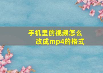 手机里的视频怎么改成mp4的格式