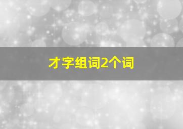 才字组词2个词