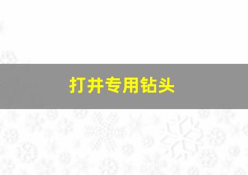 打井专用钻头