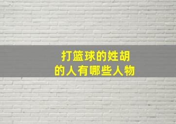 打篮球的姓胡的人有哪些人物