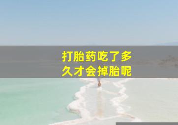 打胎药吃了多久才会掉胎呢