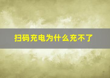 扫码充电为什么充不了