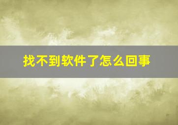 找不到软件了怎么回事