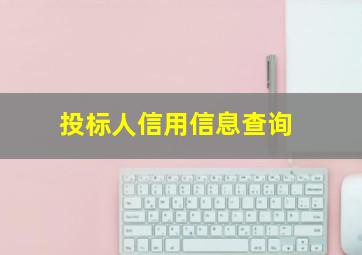 投标人信用信息查询