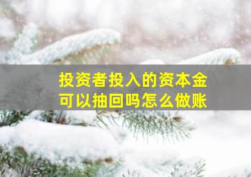 投资者投入的资本金可以抽回吗怎么做账