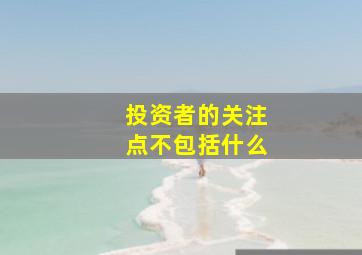 投资者的关注点不包括什么