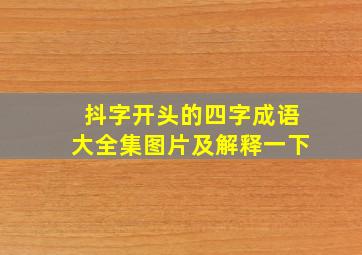 抖字开头的四字成语大全集图片及解释一下