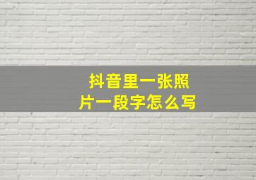 抖音里一张照片一段字怎么写