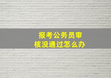 报考公务员审核没通过怎么办