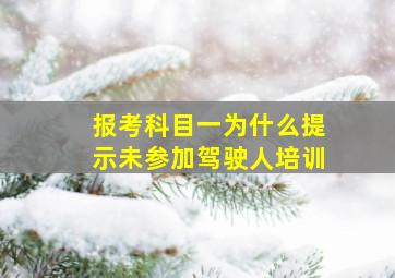 报考科目一为什么提示未参加驾驶人培训