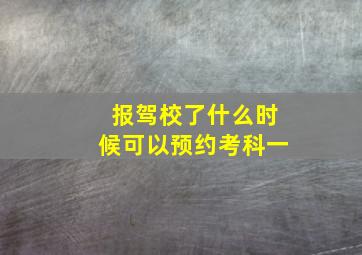 报驾校了什么时候可以预约考科一