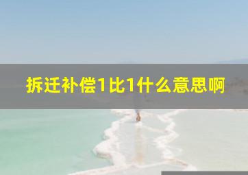 拆迁补偿1比1什么意思啊