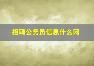 招聘公务员信息什么网