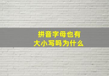 拼音字母也有大小写吗为什么