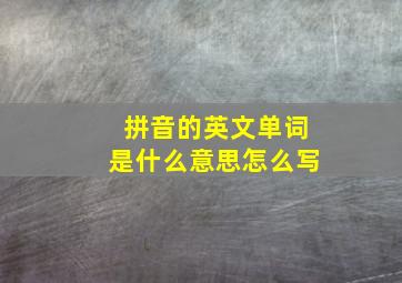 拼音的英文单词是什么意思怎么写