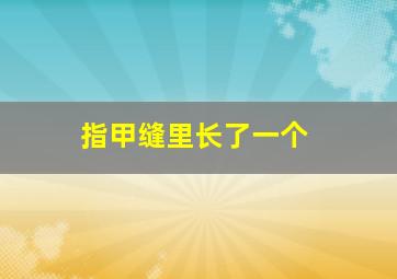 指甲缝里长了一个