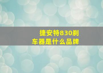 捷安特830刹车器是什么品牌