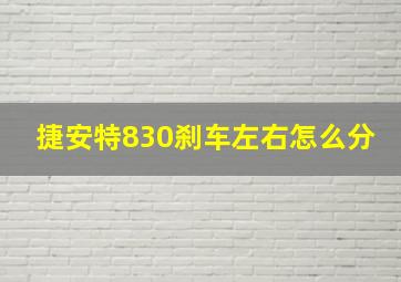 捷安特830刹车左右怎么分