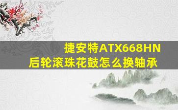 捷安特ATX668HN后轮滚珠花鼓怎么换轴承