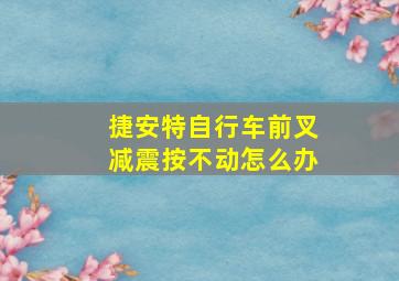 捷安特自行车前叉减震按不动怎么办