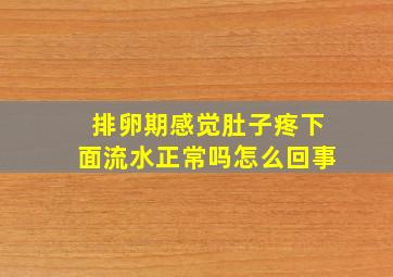 排卵期感觉肚子疼下面流水正常吗怎么回事