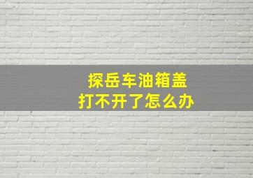 探岳车油箱盖打不开了怎么办