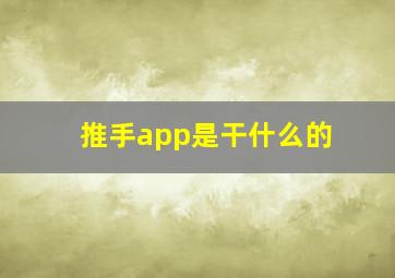 推手app是干什么的