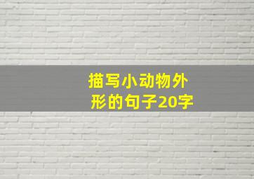 描写小动物外形的句子20字