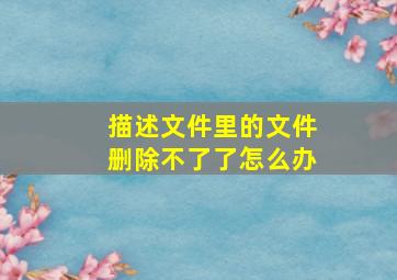 描述文件里的文件删除不了了怎么办