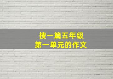 搜一篇五年级第一单元的作文