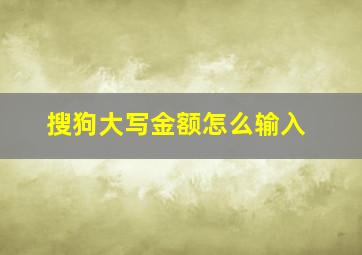 搜狗大写金额怎么输入