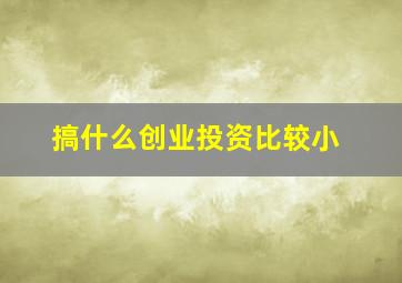 搞什么创业投资比较小