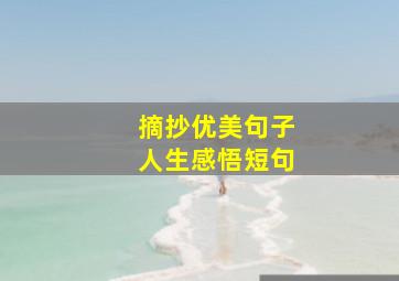 摘抄优美句子人生感悟短句