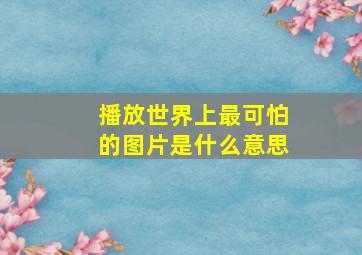 播放世界上最可怕的图片是什么意思