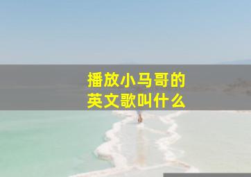 播放小马哥的英文歌叫什么