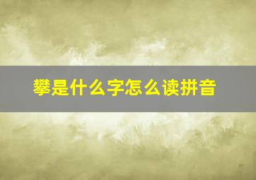 攀是什么字怎么读拼音