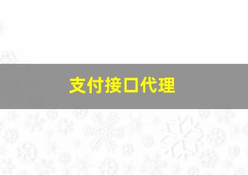 支付接口代理