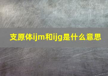 支原体ijm和ijg是什么意思