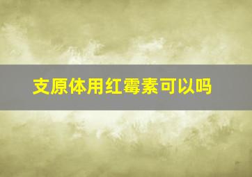 支原体用红霉素可以吗