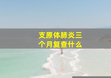 支原体肺炎三个月复查什么