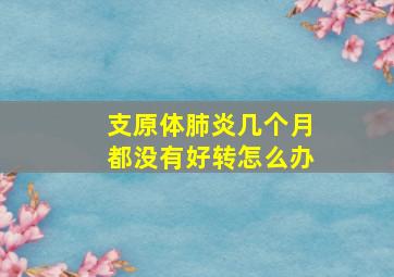 支原体肺炎几个月都没有好转怎么办