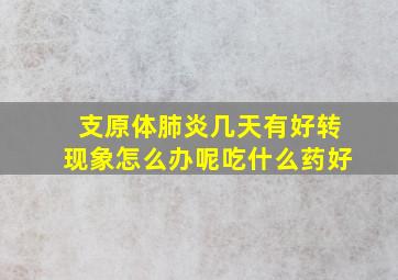 支原体肺炎几天有好转现象怎么办呢吃什么药好