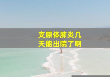 支原体肺炎几天能出院了啊