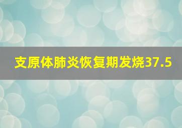 支原体肺炎恢复期发烧37.5